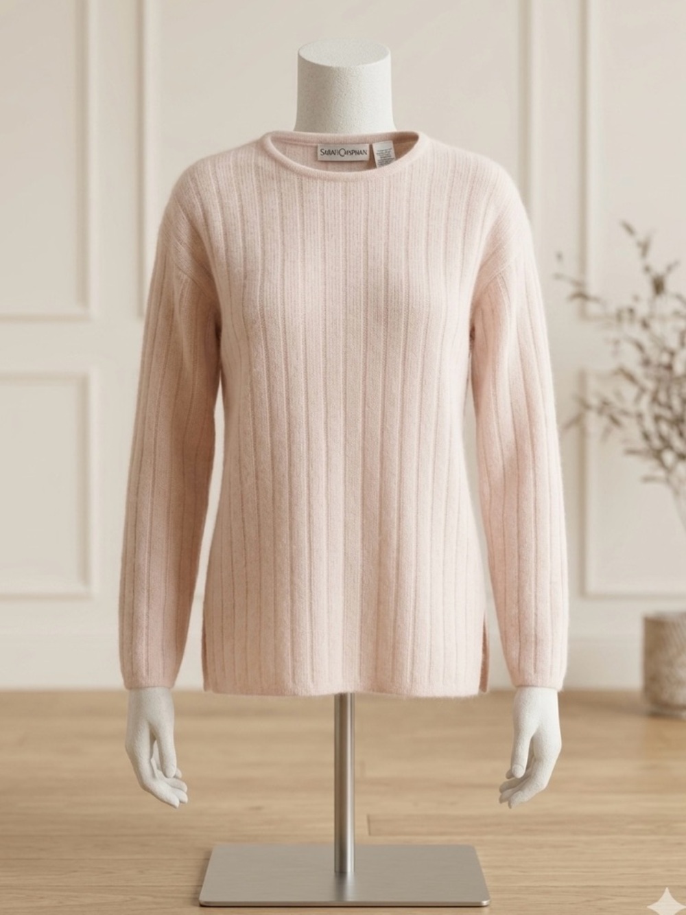 Sarah Chapman Vintage Soft Pink Women's Sweater size Small Lambswool Angora